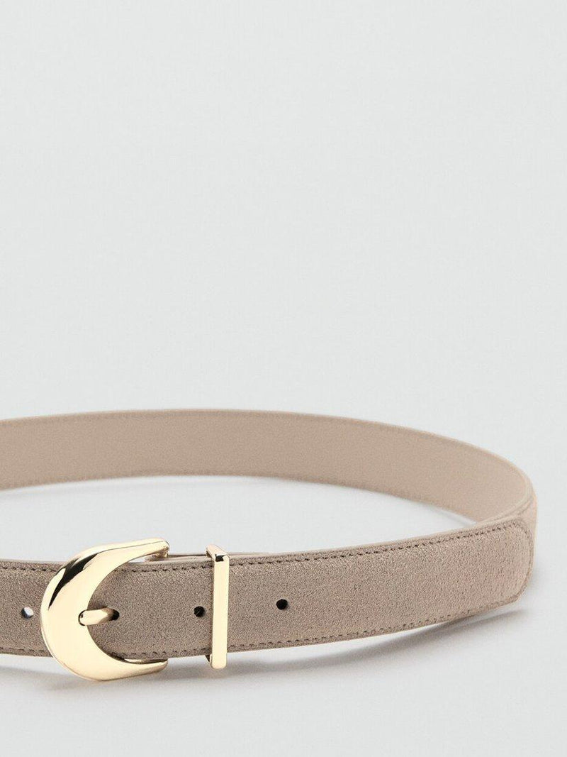 Mango textured belt with gleaming buckle 100% leather - British product