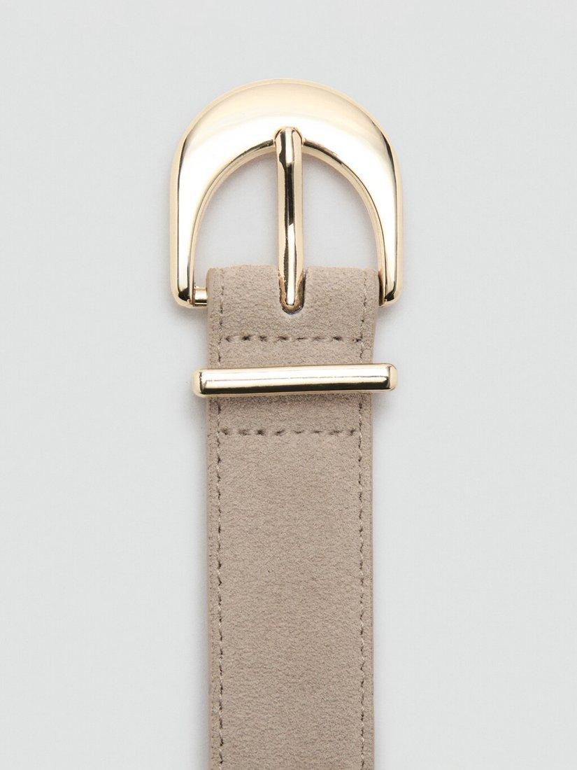 Mango textured belt with gleaming buckle 100% leather - British product
