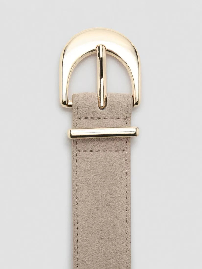 Mango textured belt with gleaming buckle 100% leather - British product