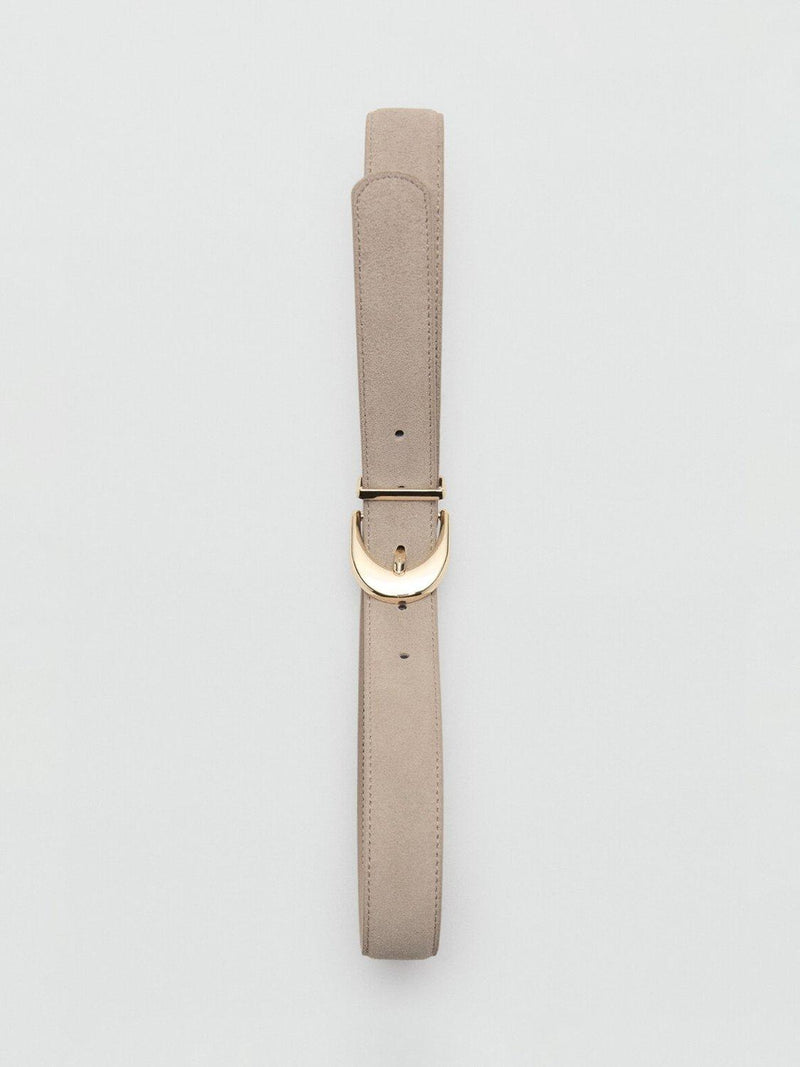 Mango textured belt with gleaming buckle 100% leather - British product