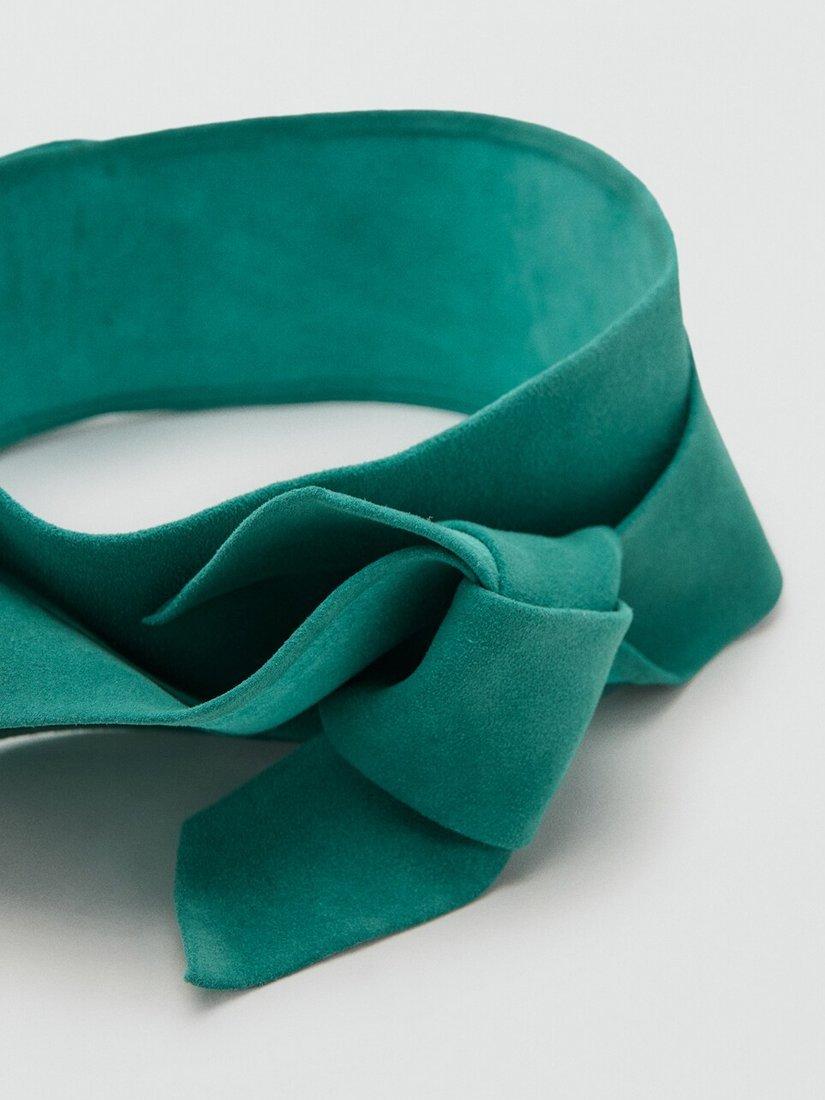 Mango wide suede belt turquoise, imported from the UK