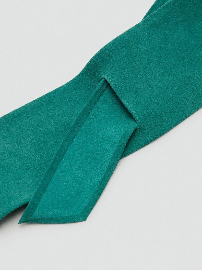 Mango wide suede belt turquoise, imported from the UK