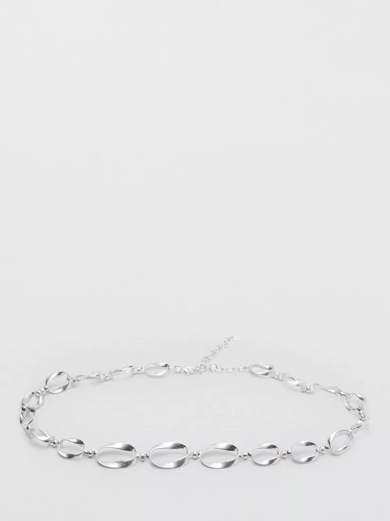 Mango oval link chain belt silver, imported from the UK