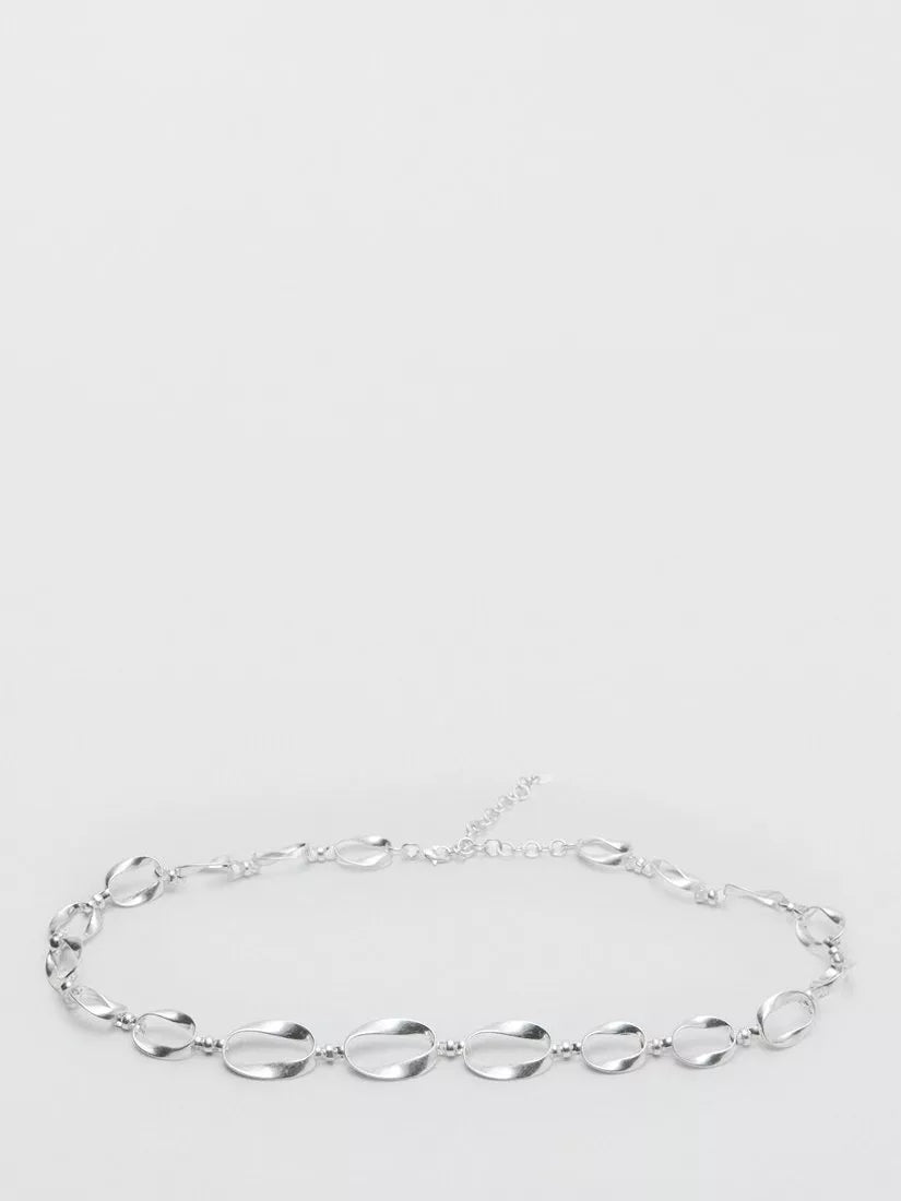 Mango oval link chain belt silver, imported from the UK