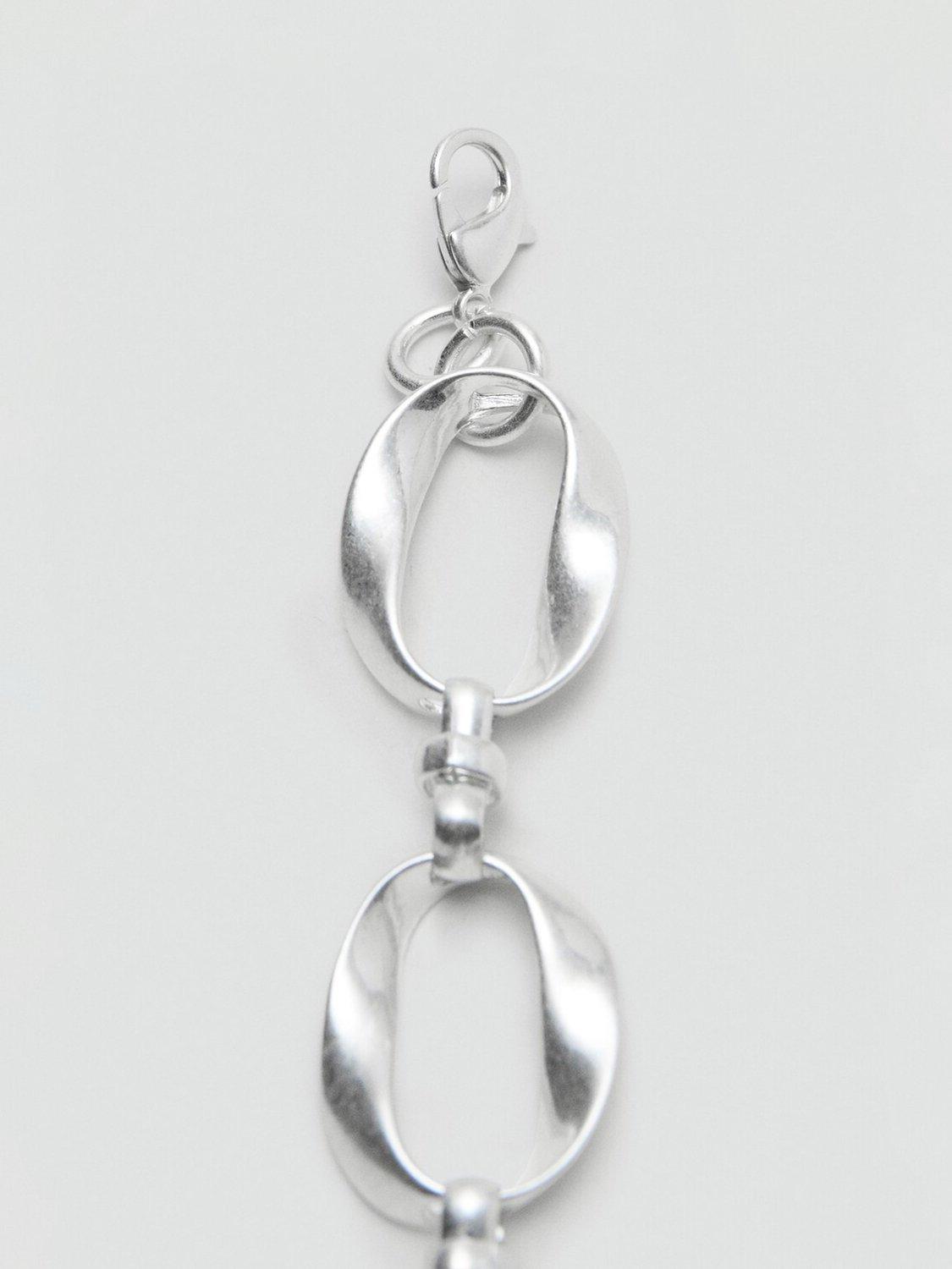 Mango oval link chain belt silver, imported from the UK