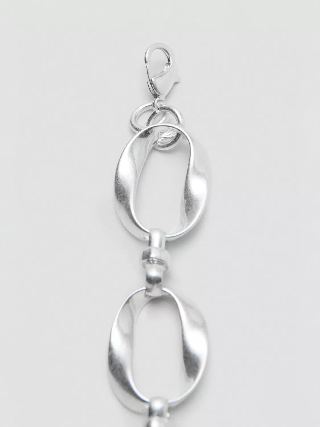 Mango oval link chain belt silver, imported from the UK