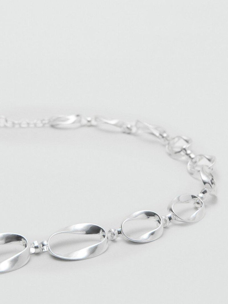 Mango oval link chain belt silver, imported from the UK