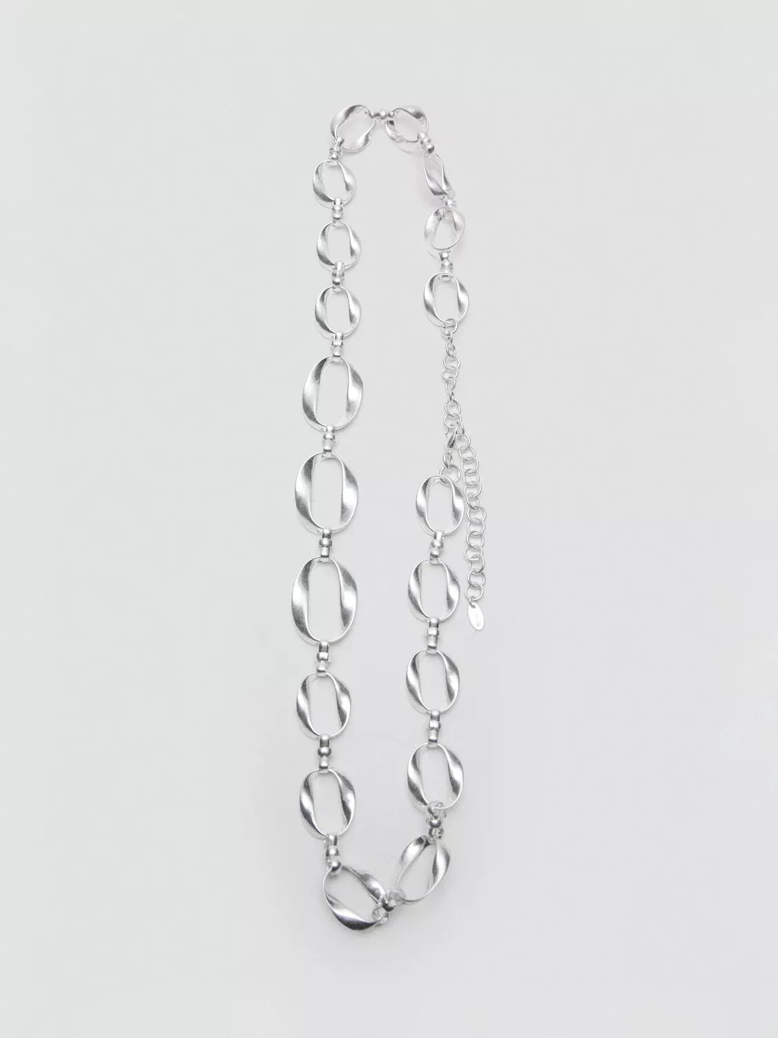Mango oval link chain belt silver, imported from the UK