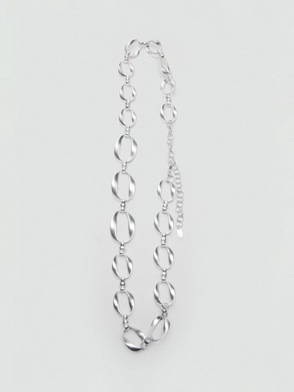 Mango oval link chain belt silver, imported from the UK