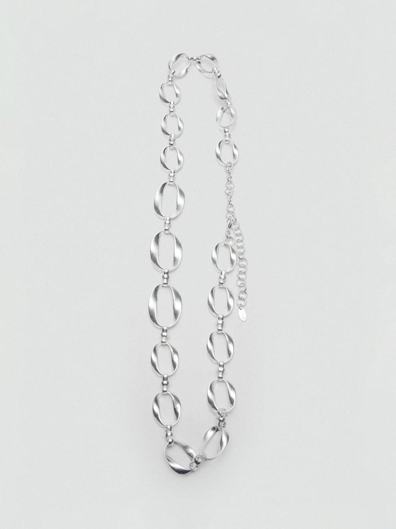 Mango oval link chain belt silver, imported from the UK
