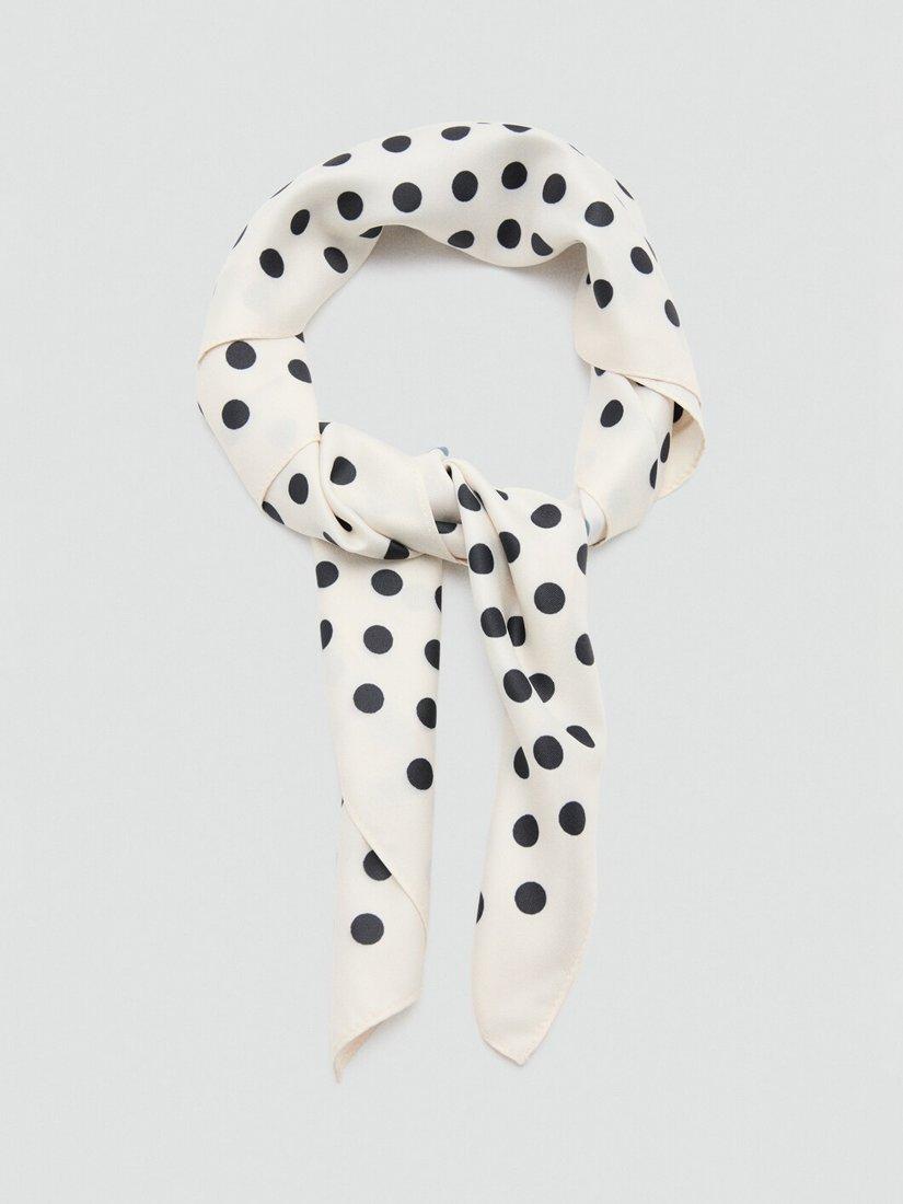 Mango lightweight polka dot square scarf 70x70cm - British product