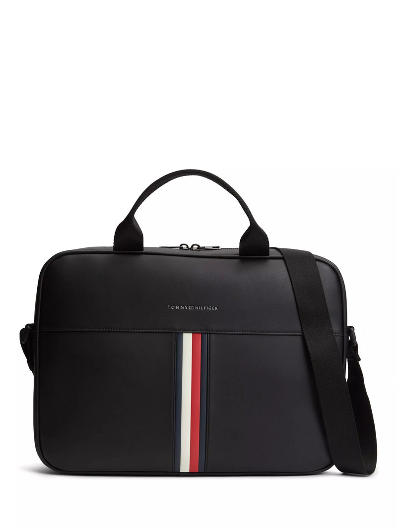 Tommy Hilfiger black crossbody laptop bag 38cm, UK version