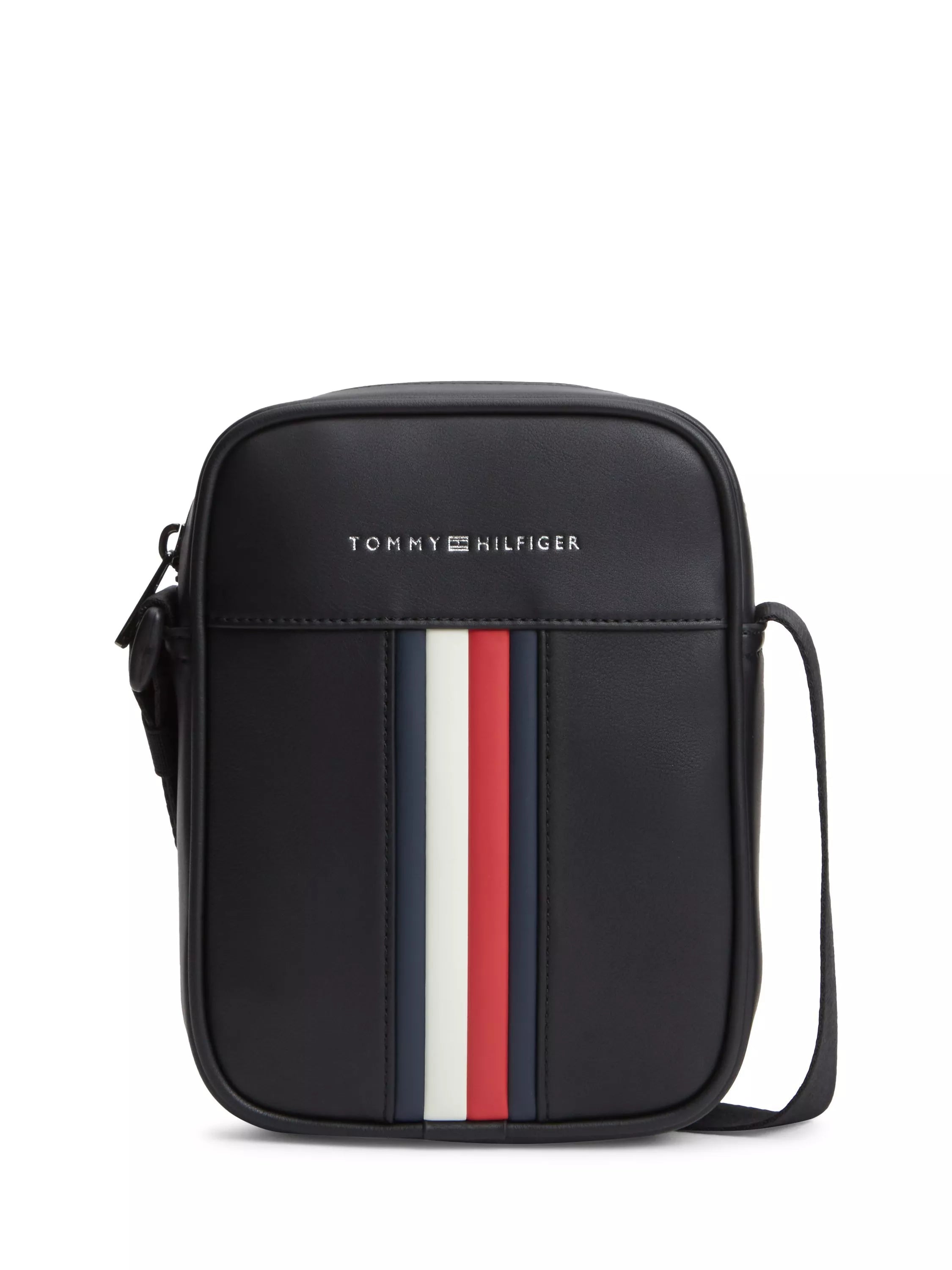 Tommy Hilfiger crossbody reporter bag black with metallic logo - British product