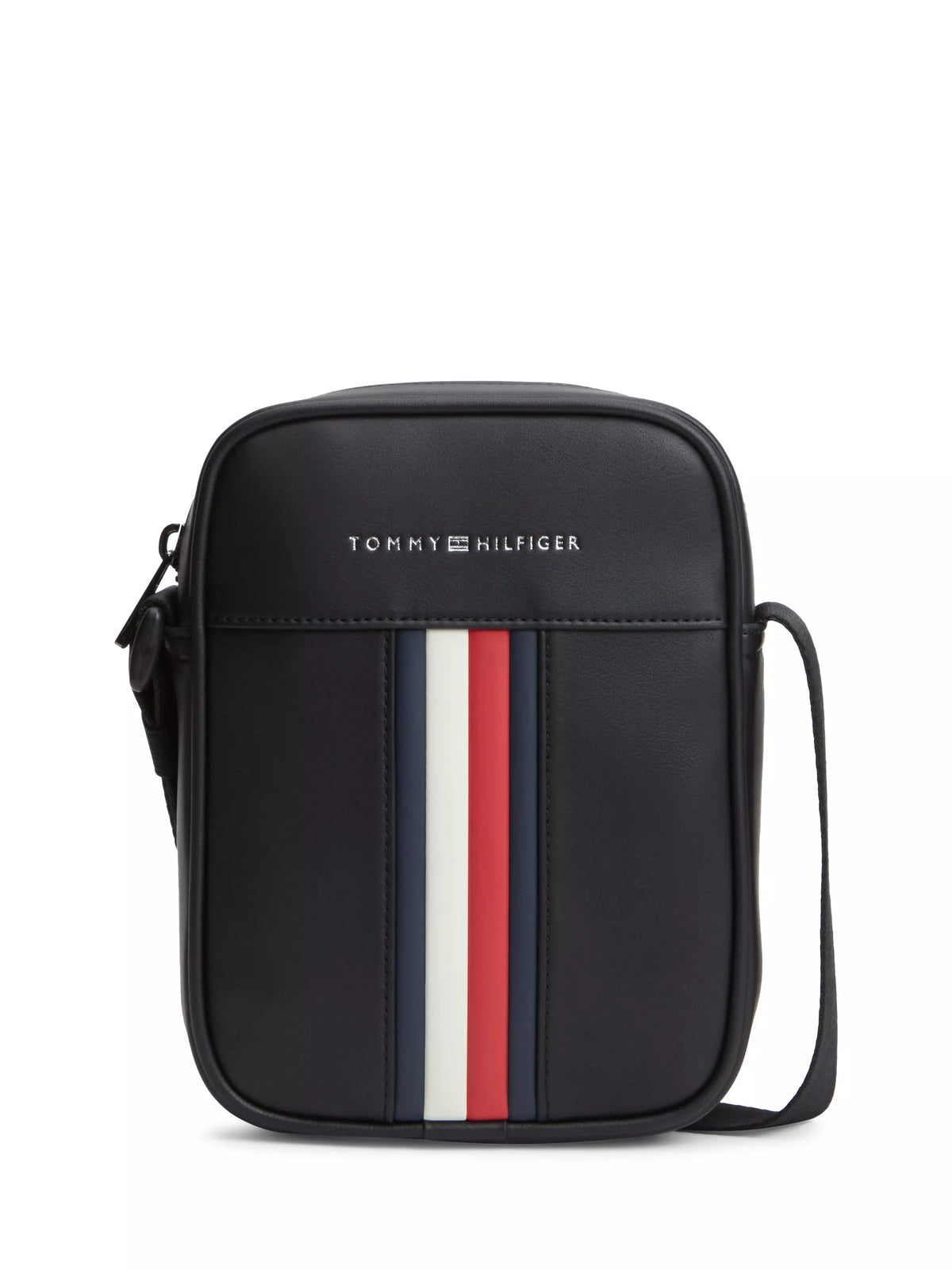 Tommy Hilfiger crossbody reporter bag black with metallic logo - British product