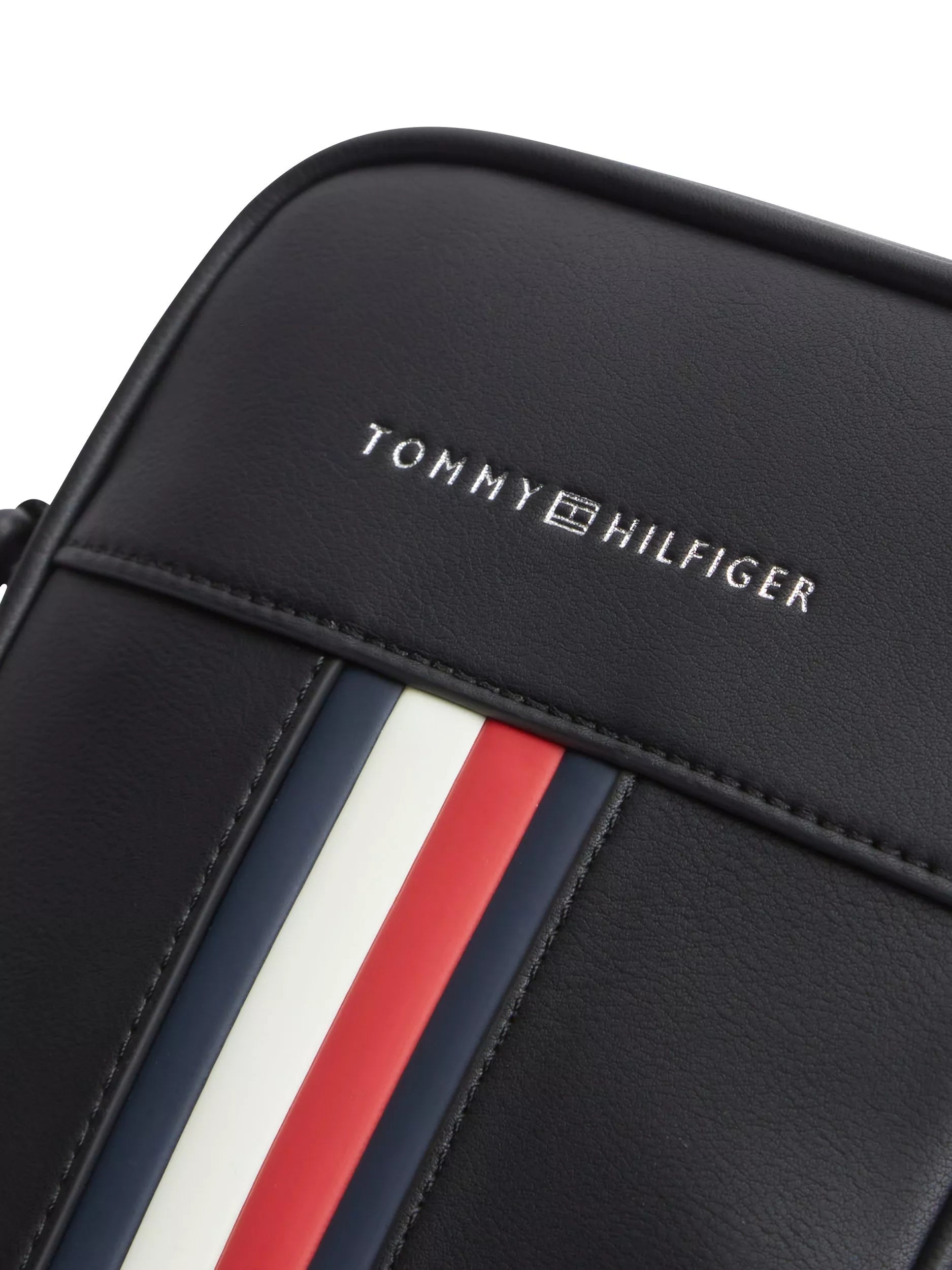 Tommy Hilfiger crossbody reporter bag black with metallic logo - British product