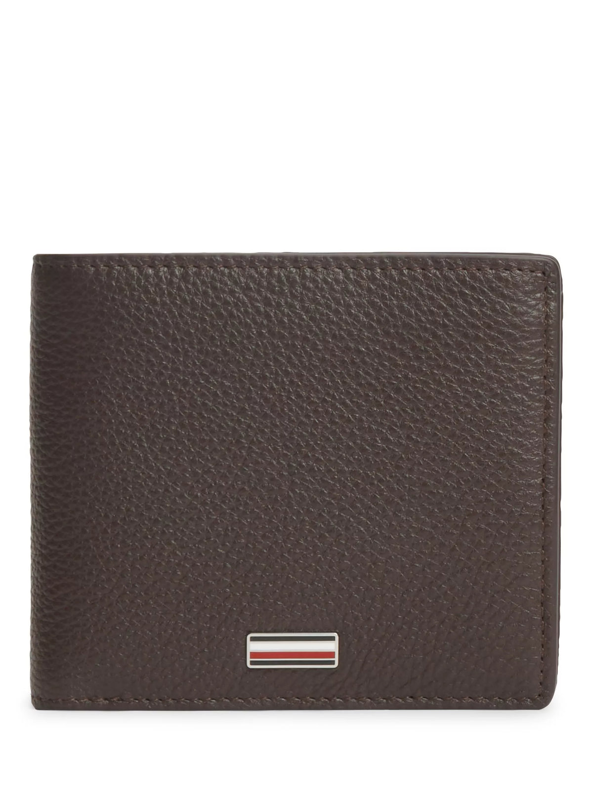 Tommy Hilfiger brown leather bifold wallet with pebble grain finish - British product