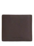 Tommy Hilfiger brown leather bifold wallet with pebble grain finish - British product