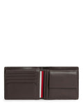 Tommy Hilfiger brown leather bifold wallet with pebble grain finish - British product