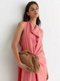 Reiss suede croc embossed clutch bag tan - British product