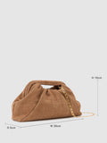 Reiss suede croc embossed clutch bag tan - British product