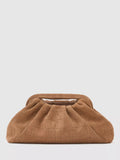 Reiss suede croc embossed clutch bag tan - British product