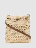 Reiss Esme raffia effect mini crossbody bag natural, imported from the UK