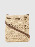 Reiss Esme raffia effect mini crossbody bag natural, imported from the UK