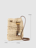 Reiss Esme raffia effect mini crossbody bag natural, imported from the UK