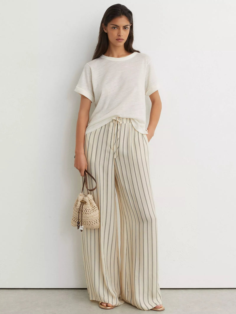 Reiss Esme raffia effect mini crossbody bag natural, imported from the UK