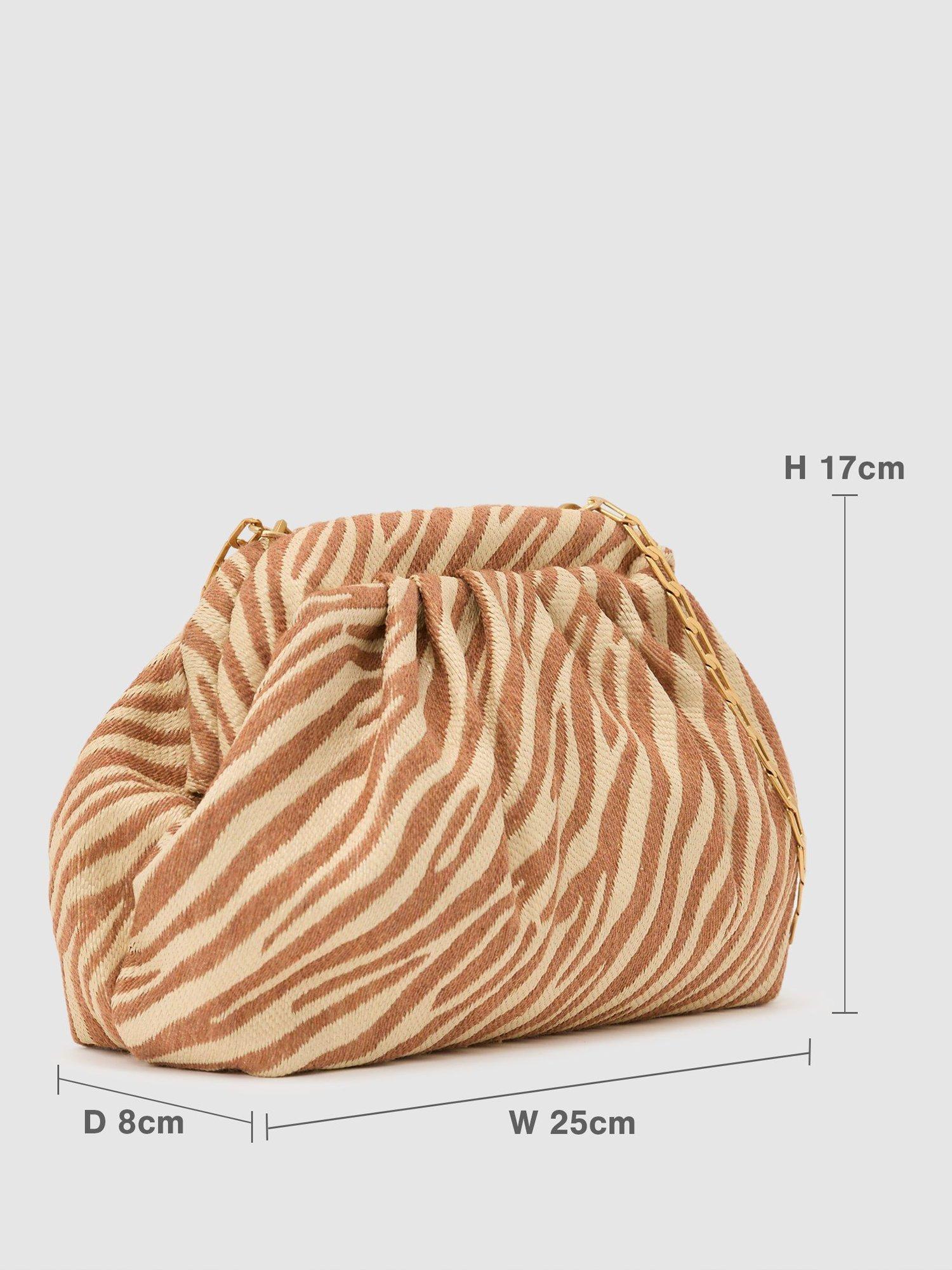 Reiss zebra print clutch bag natural tan (British brand)