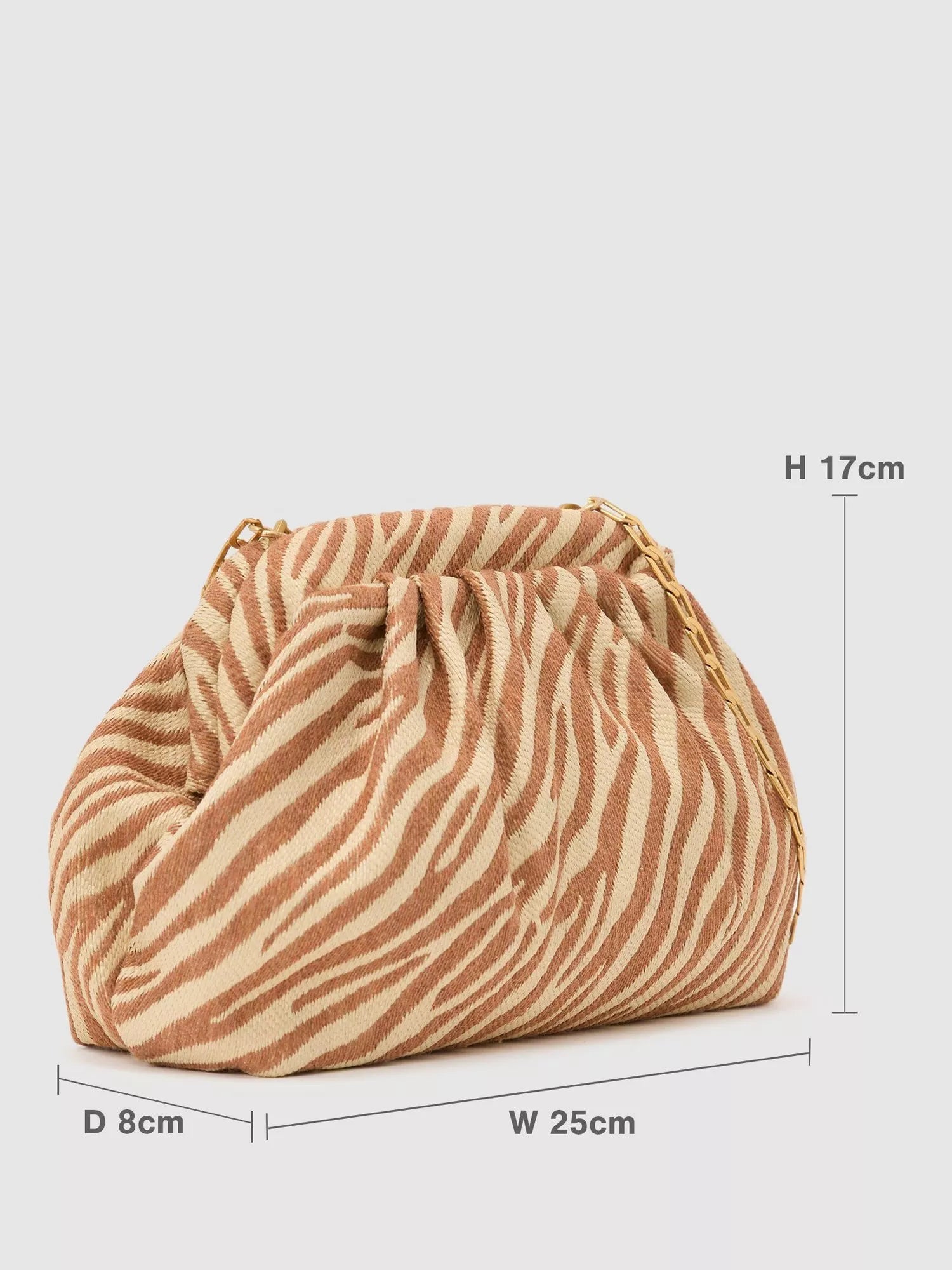 Reiss zebra print clutch bag natural tan (British brand)