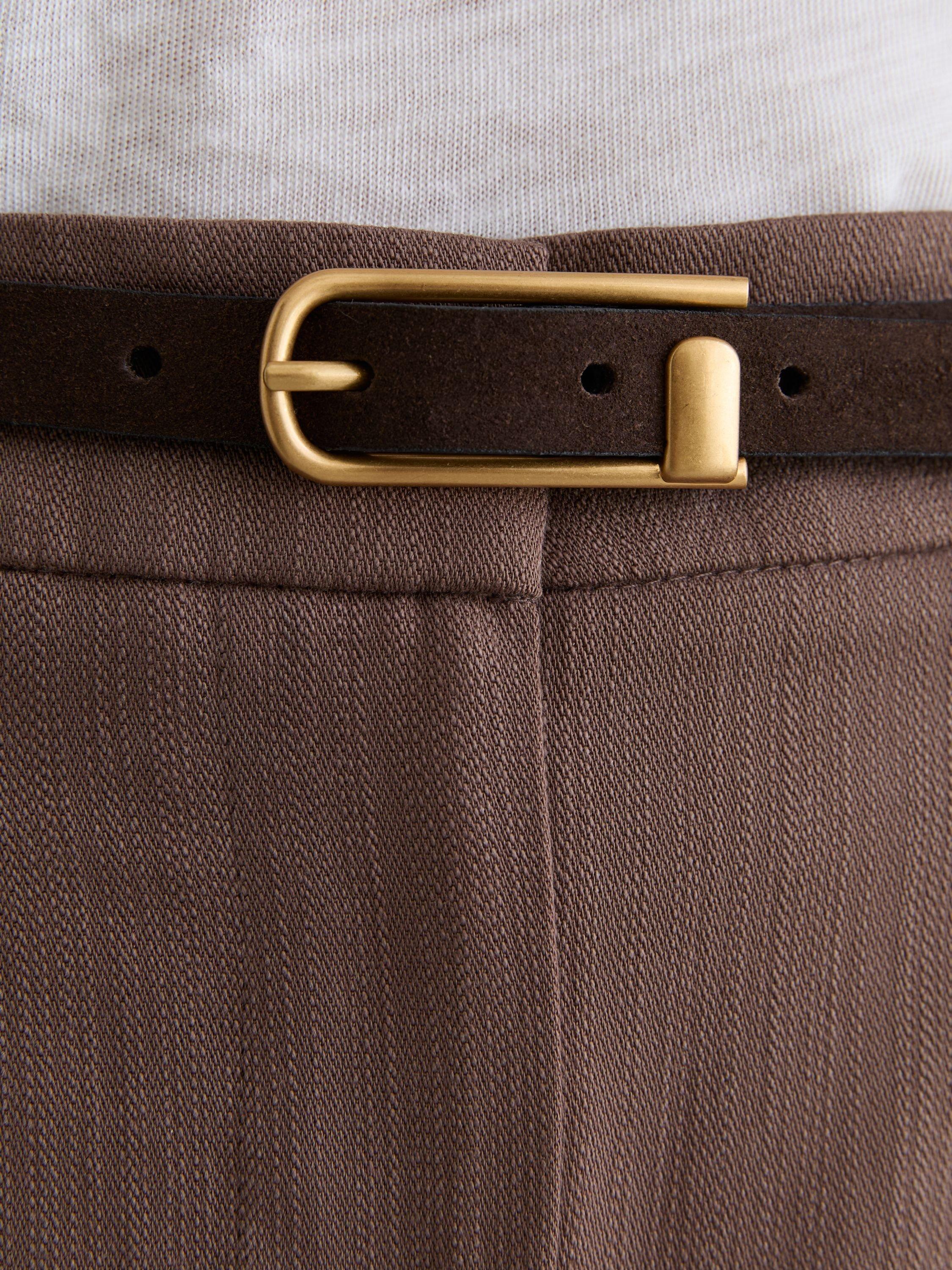Reiss suede belt chocolate plain design 71cm, UK version