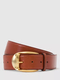 Reiss Sammy Leather Belt Tan 71cm - British product
