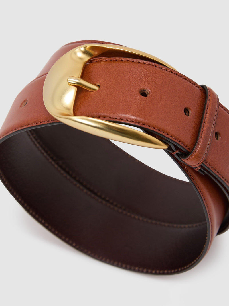 Reiss Sammy Leather Belt Tan 71cm - British product
