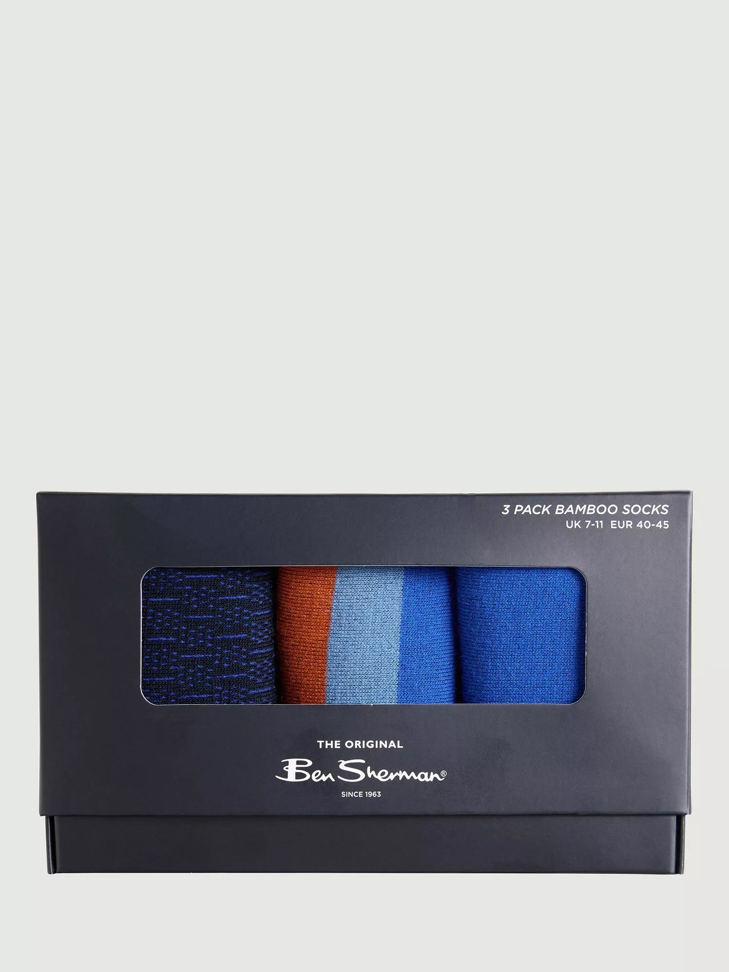 Ben Sherman mod stripe socks cobalt pack of 3, UK version