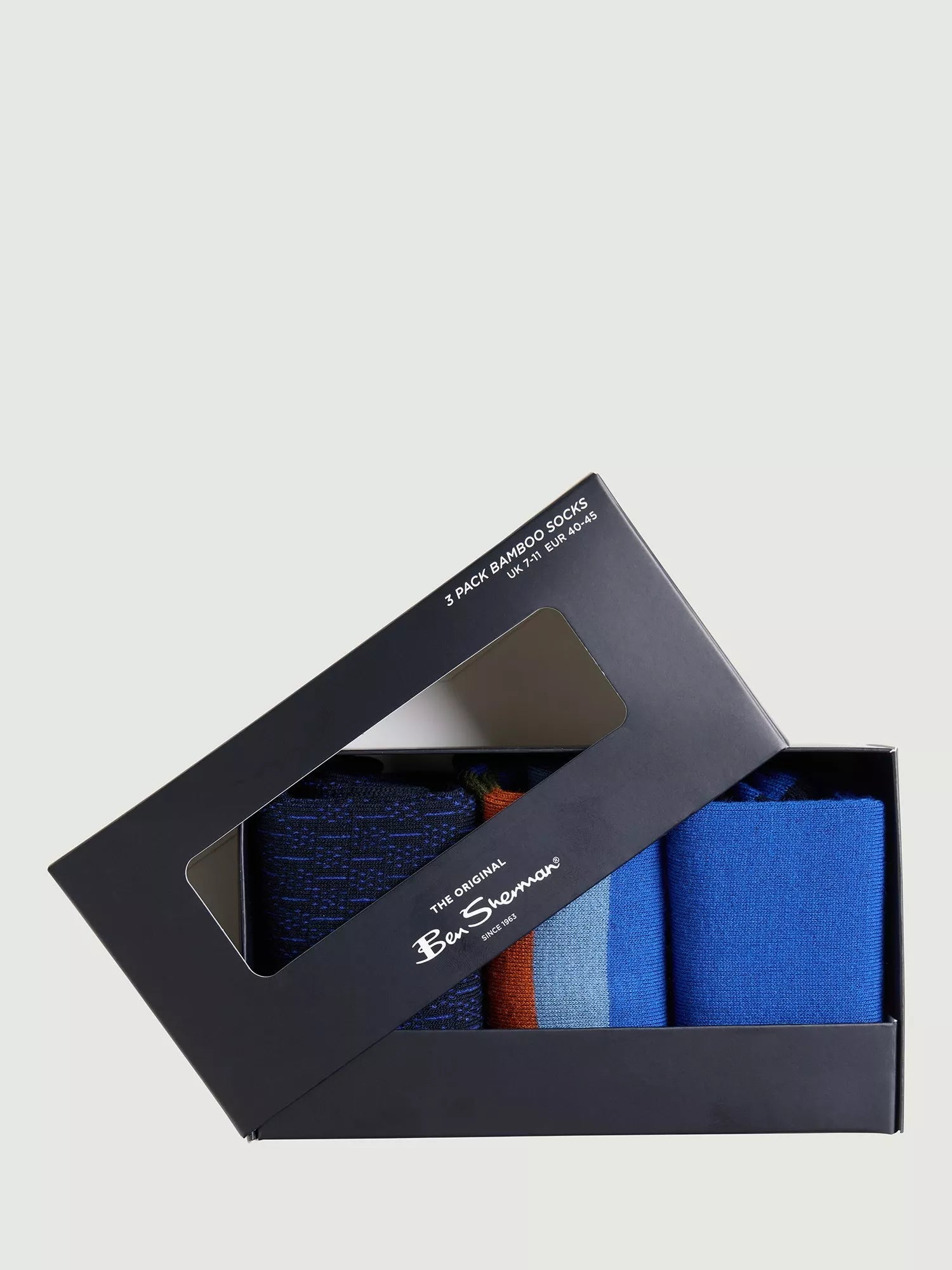 Ben Sherman mod stripe socks cobalt pack of 3, UK version