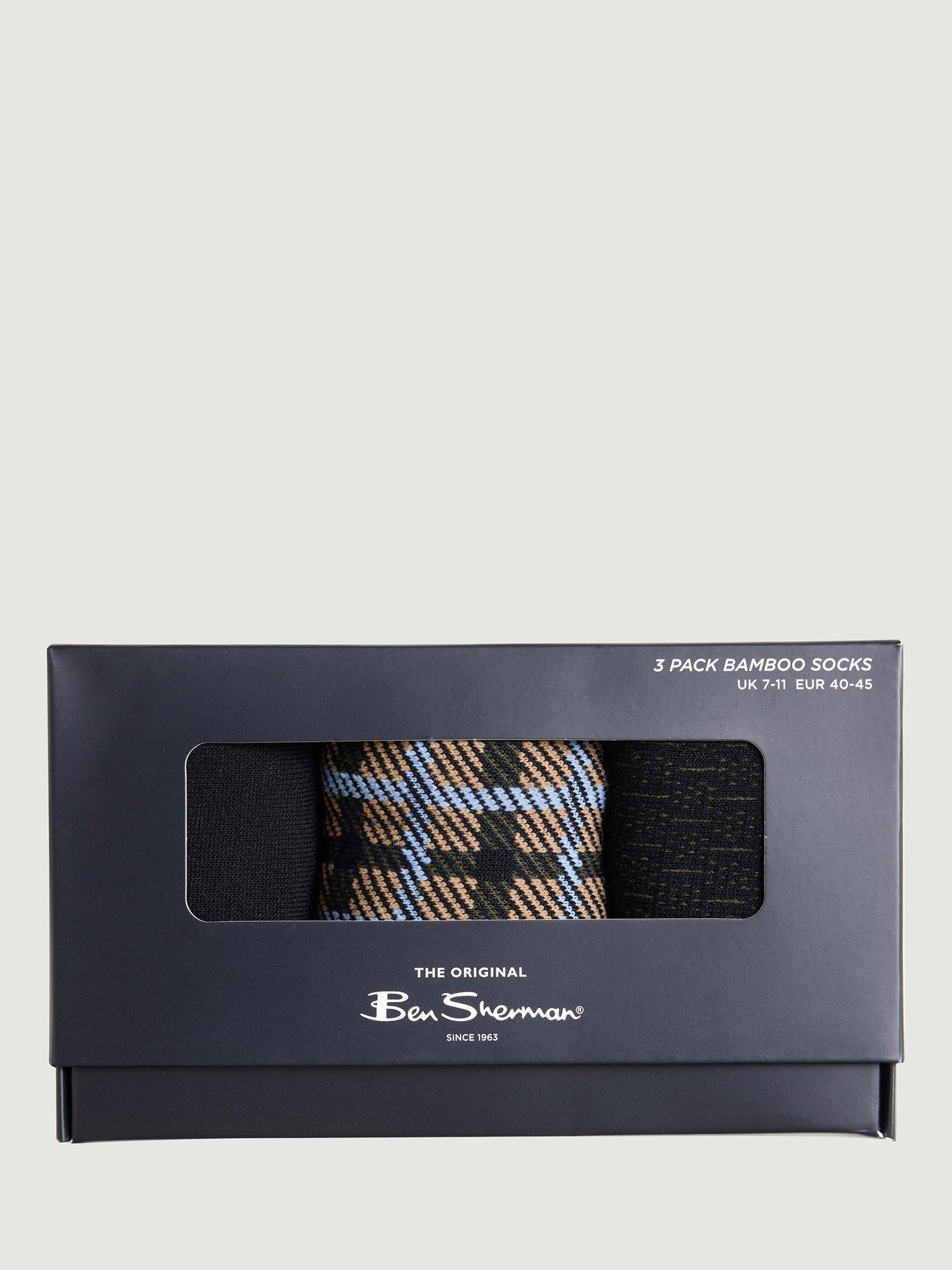 Ben Sherman crew socks pack of 3 khaki - British product