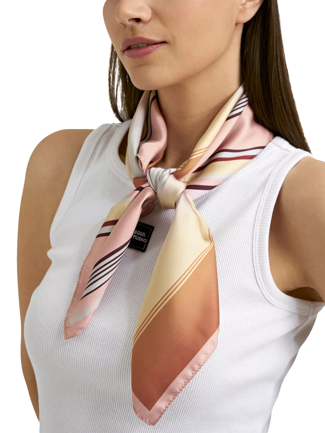 Smith & Soul multi stripe square scarf 80x80cm (British brand)