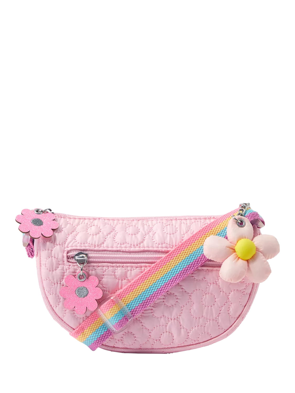 Angels by Accessorize kids quilted flower crossbody bag pink - British product