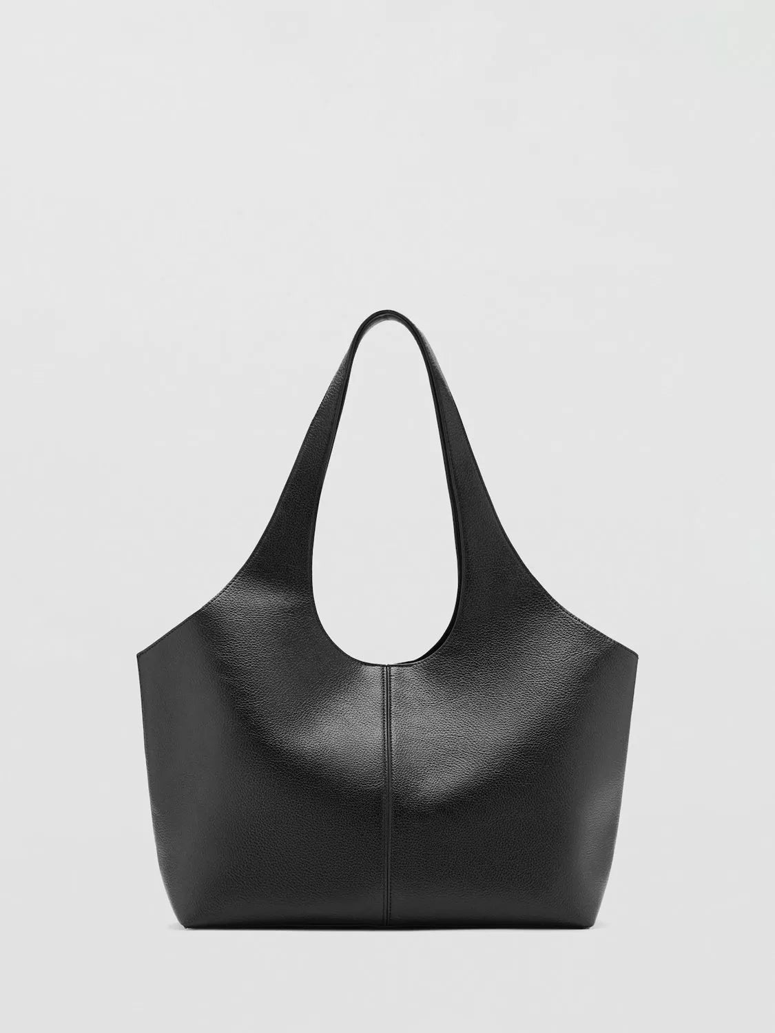 Mango structured tote bag with open top and plain finish, imported from the UK