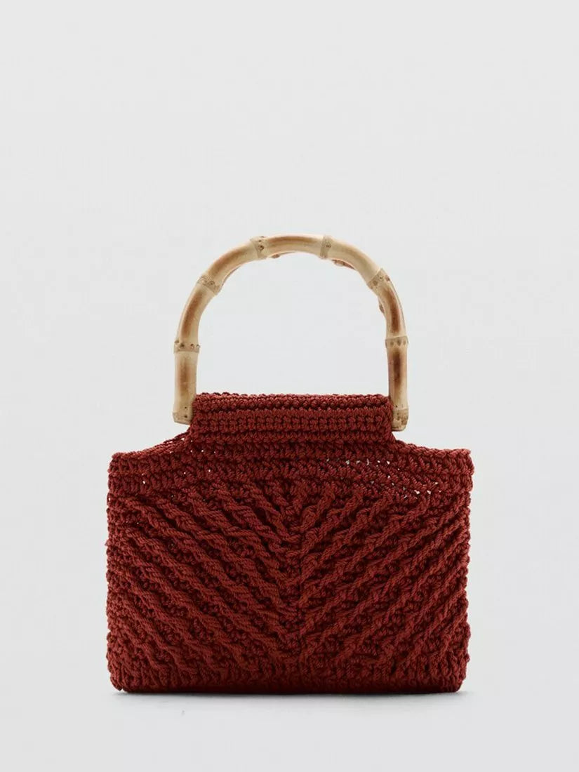 Mango Structured Grab Bag Handbag, Black