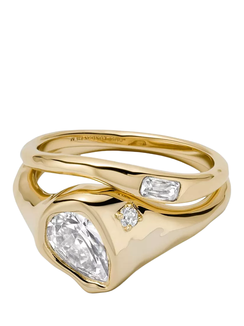 Daisy London Estée Sapphire stacking ring set, imported from the UK