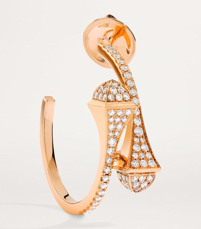 MARLI New York small rose gold diamond hoop earrings (British brand)