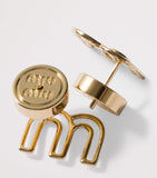 Miu Miu M Logo stud earrings gold-tone brass, UK version
