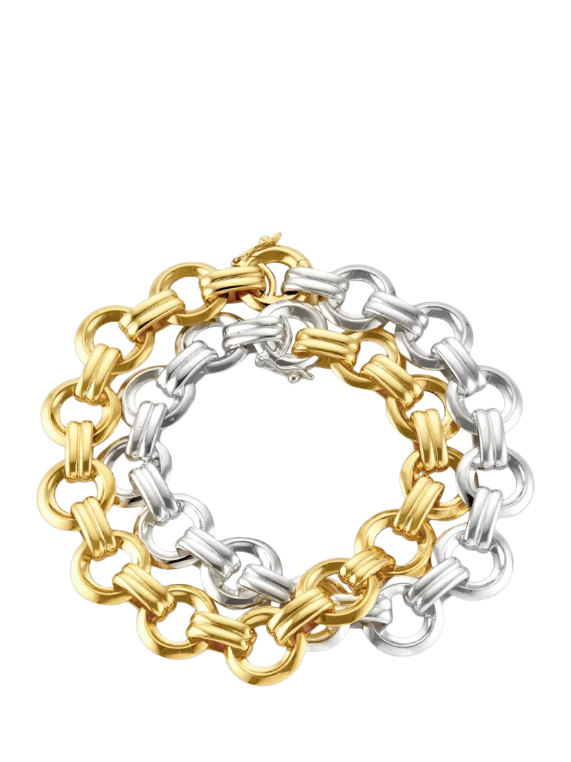 Dinny Hall chunky wrap bracelet in silver and gold - British product