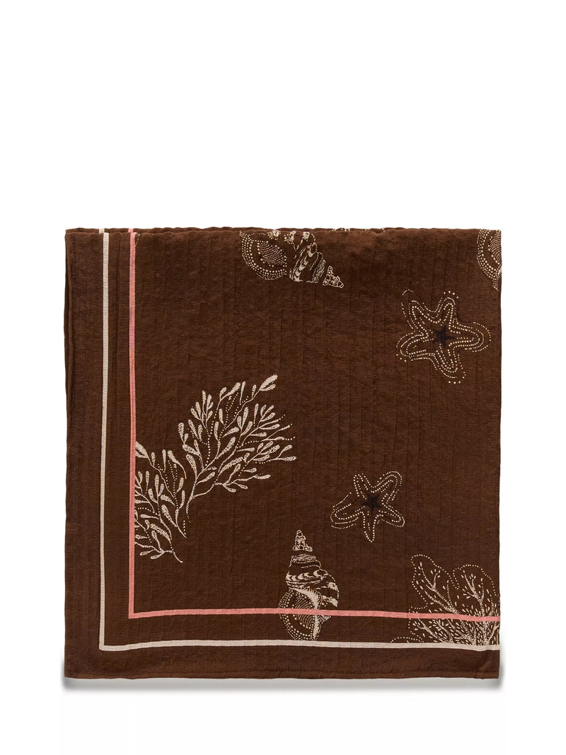Saint Tropez Rosashells square printed scarf 70x70cm, imported from the UK