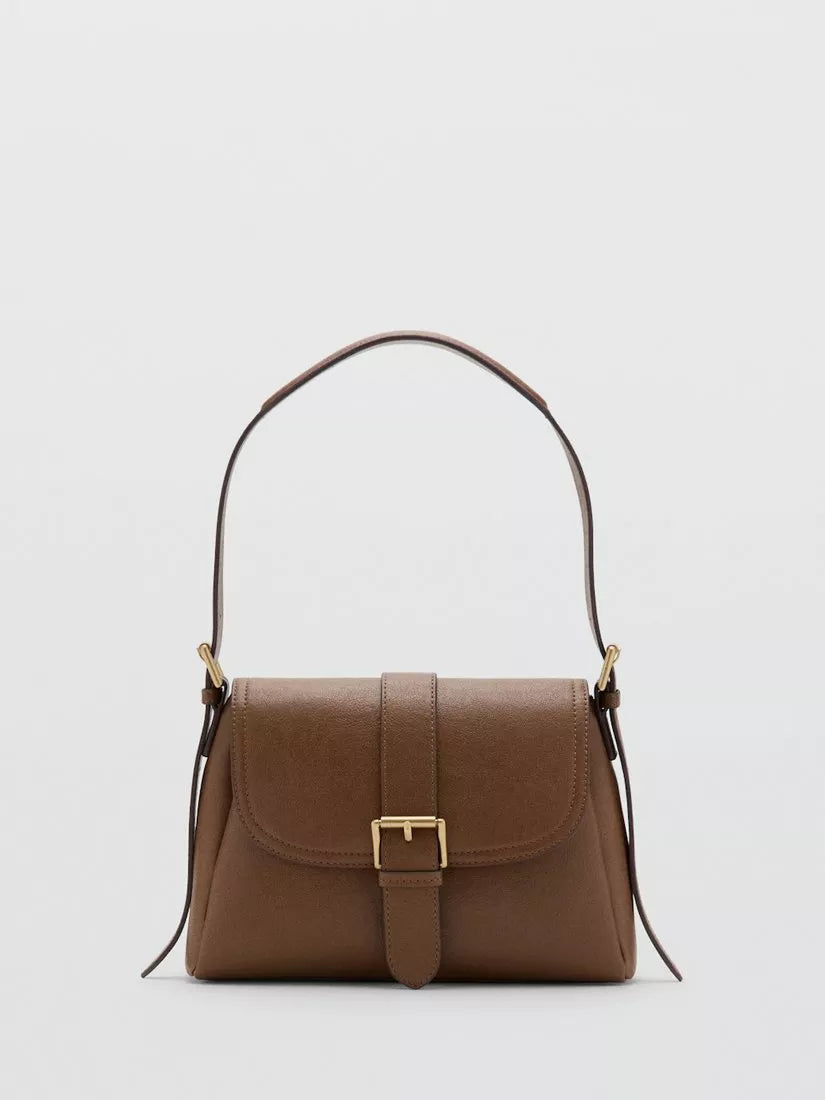 Mango camel saddle shoulder bag with adjustable strap, UK version