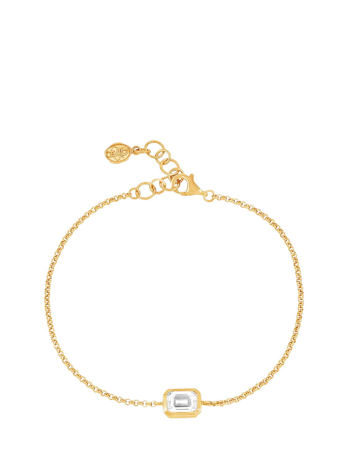 Dower & Hall white topaz chain bracelet gold plated (British brand)