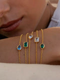 Dower & Hall white topaz chain bracelet gold plated (British brand)