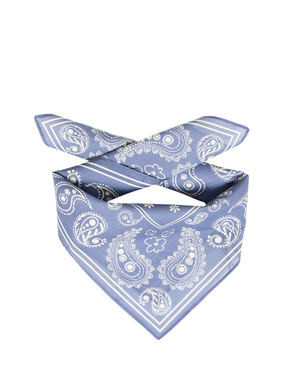 John Lewis ICHI Iaelouise Paisley Square Scarf, Blue, 50cm x 50cm- Buy online at McGrocer